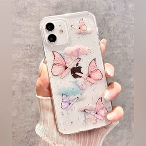 NWT iPhone13ProMax Sparkling Butterfly Glitter Clear Phone Case